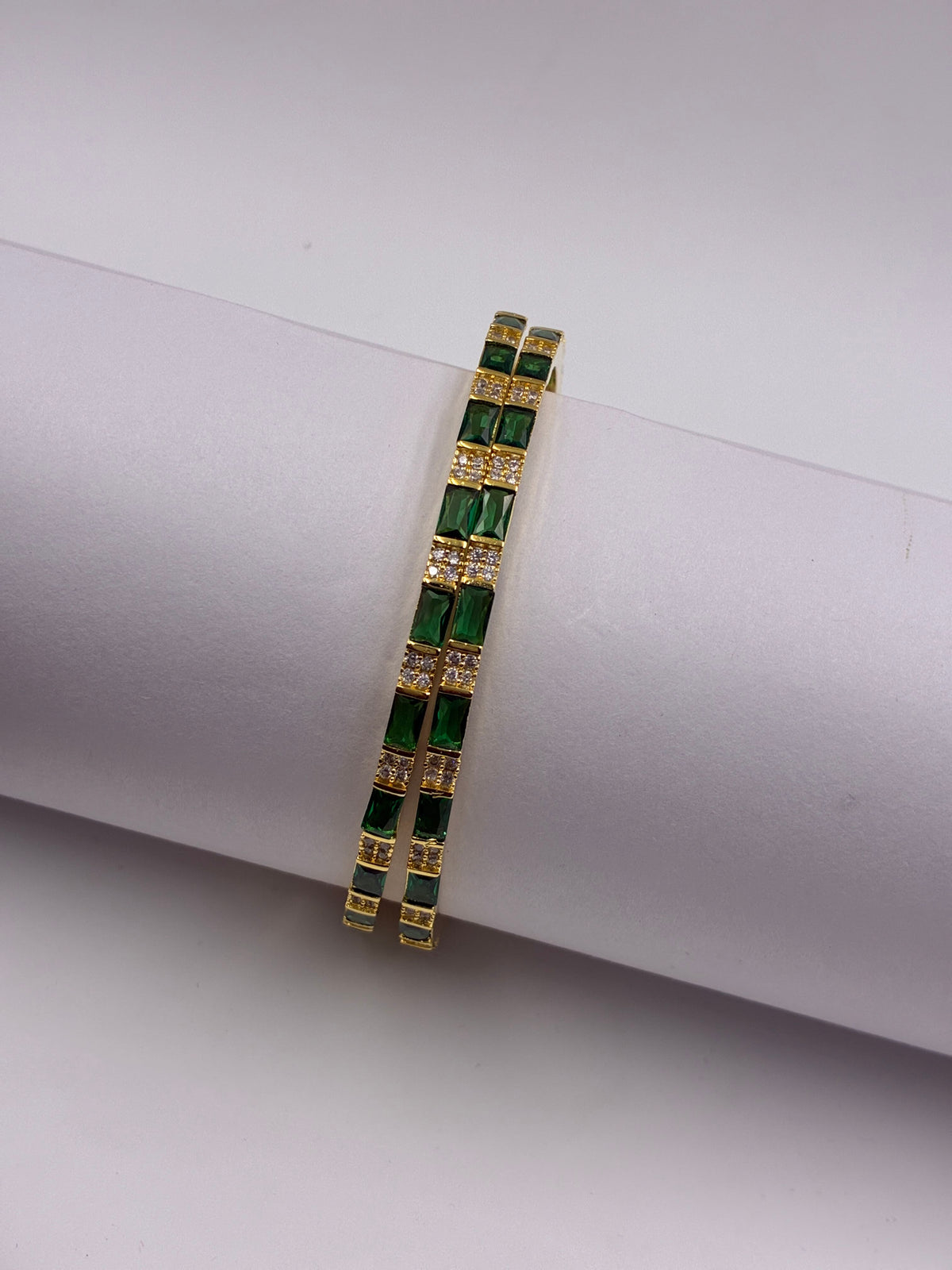 CZ Emerald Luxe Line Bangle
