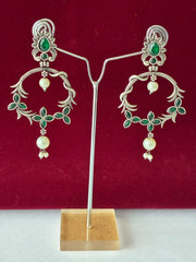 Oxidised Carved Earring