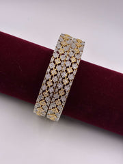CZ Two Tone Alluring Designer Bangle