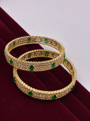 CZ Emerald Two Tone Splendid Bangle