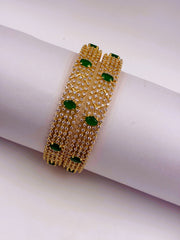 CZ Emerald Two Tone Splendid Bangle