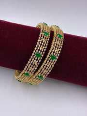 CZ Emerald Two Tone Splendid Bangle