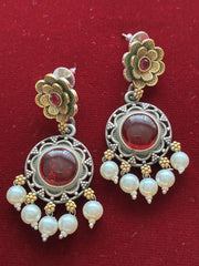 Oxidised Floret Earring