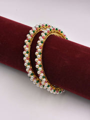 Antique Ruby Green Moti Bangle