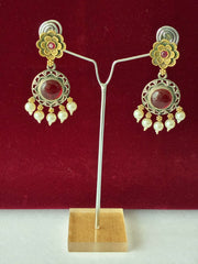 Oxidised Floret Earring