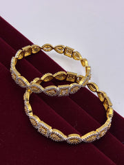 CZ Two Tone Beautiful Designer Bangle