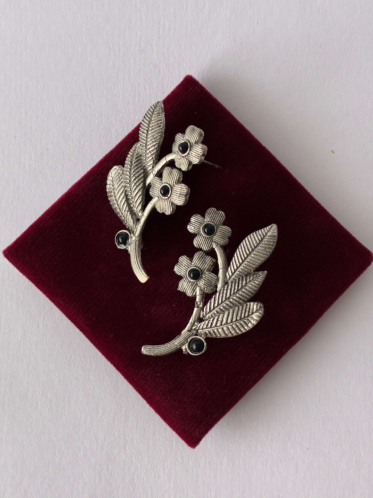 Oxidised Florets Earring