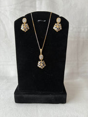 Delicate Pentagon CNC Pendant set