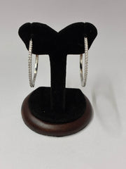 CZ Silver Classic Hoop Earring