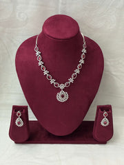 CZ Designer Ruby Necklace Set
