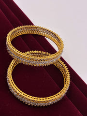 CZ Two Tone Sparkle Designer Bangle