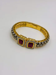 CZ Ruby-Green Adorable Openable Kada