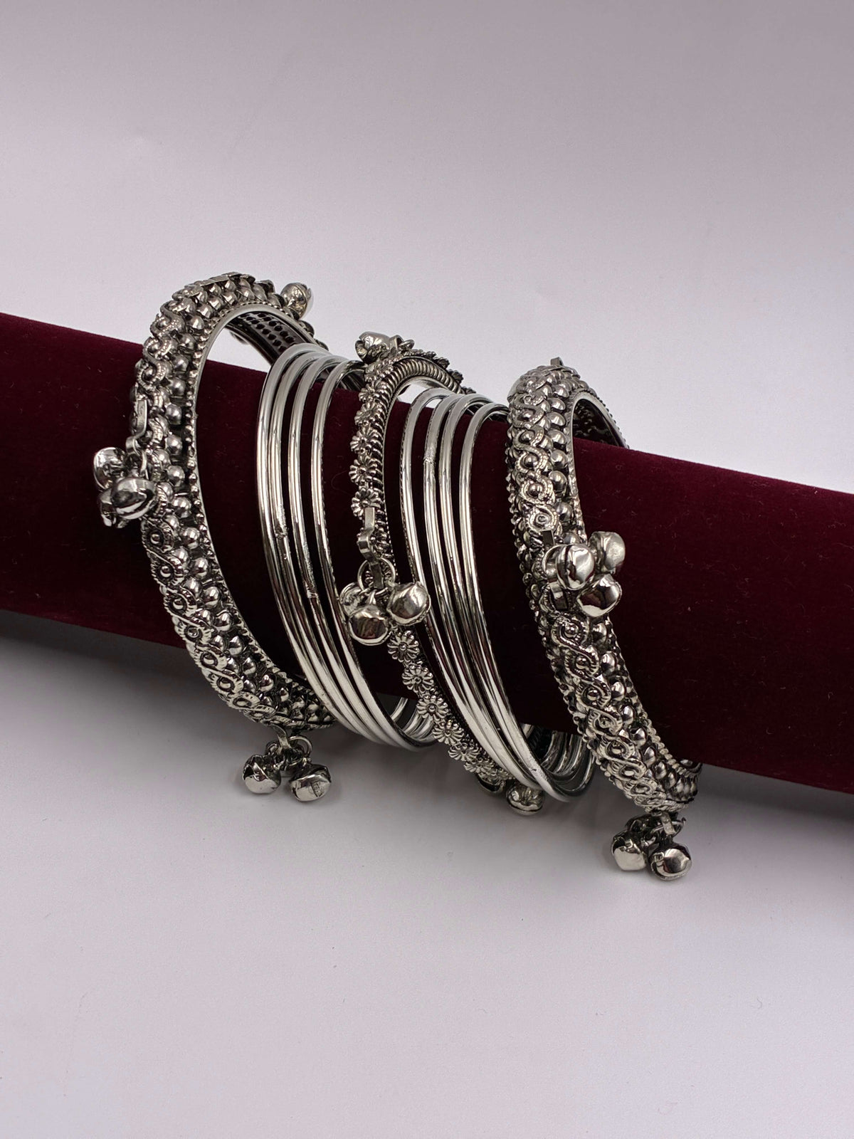 Oxidised Mixed Match Ghungroo Bangle