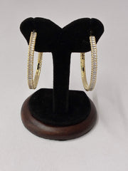 Western Stone Studded Line Hoop