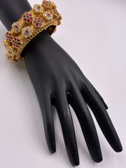 Antique Ruby Green Pacheli Bangle