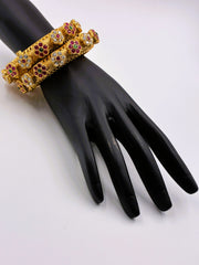 Antique Ruby Green Pacheli Bangle