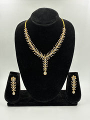 CZ Classic designer Leaf Necklace Set