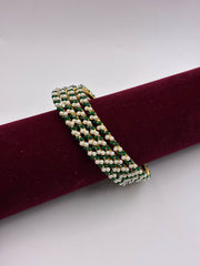 Antique Moti Green Designer Bangle