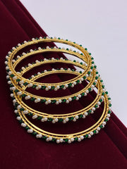 Antique Moti Green Designer Bangle