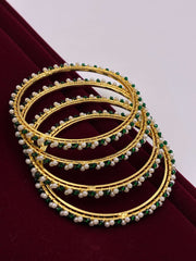 Antique Moti Green Designer Bangle