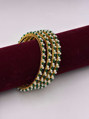Antique Moti Green Designer Bangle