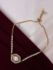 Kundan Single Octagon Designer Bracelet