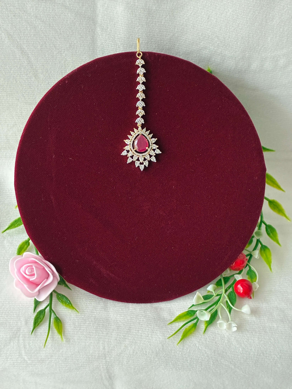 CZ Ruby Designer Mang Tika