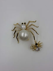 Sparkle Duo Spider Brooch