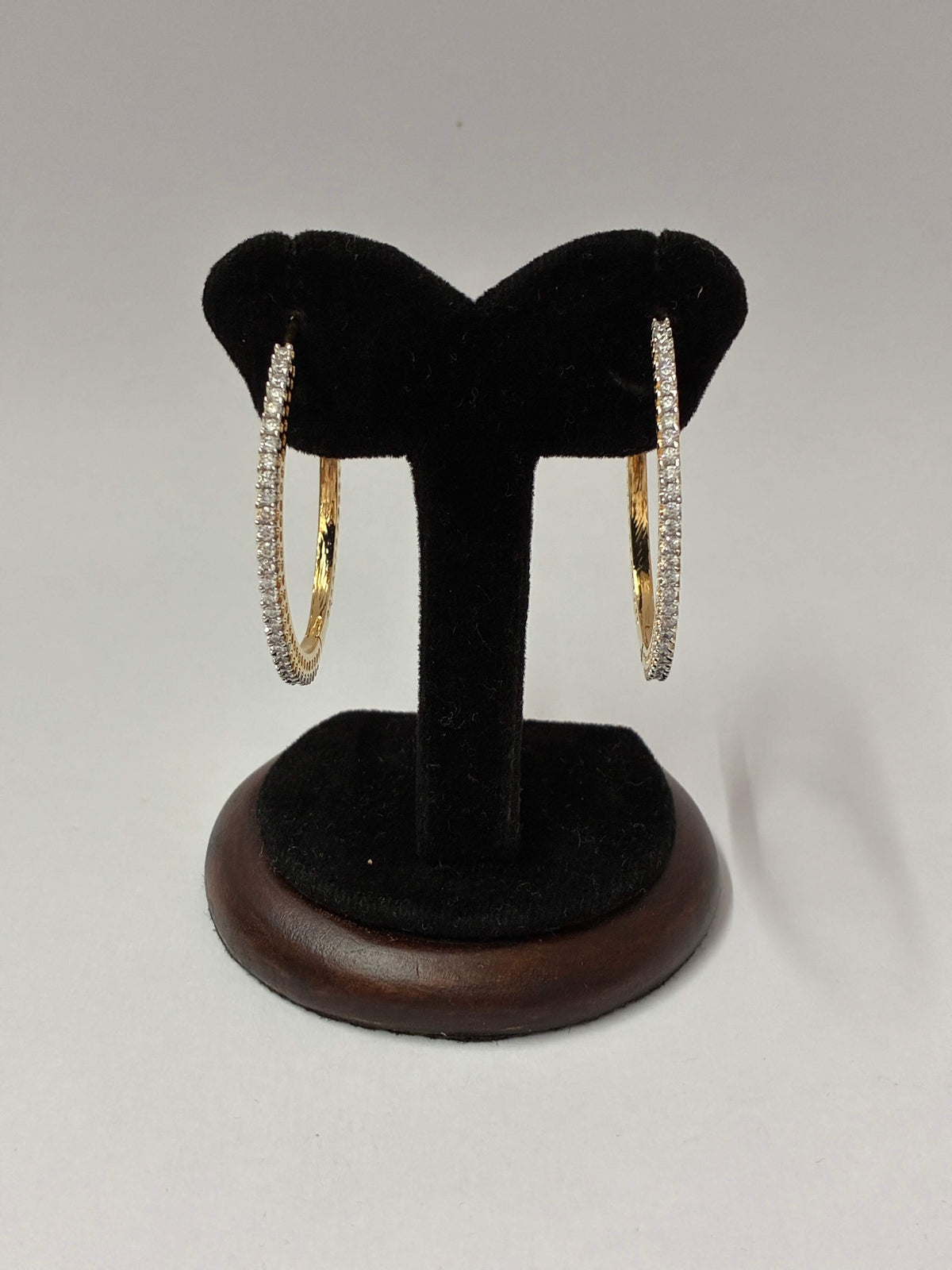 CZ Dual tone Classic Hoop Earring