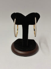 CZ Dual tone Classic Hoop Earring