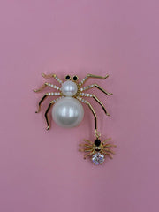 Sparkle Duo Spider Brooch