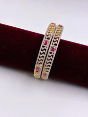 CZ Ruby Two Tone Bangle