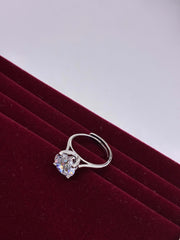 CZ Silver Sparkle Solitaire Finger Ring