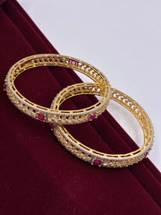 CZ Ruby Two Tone Bangle