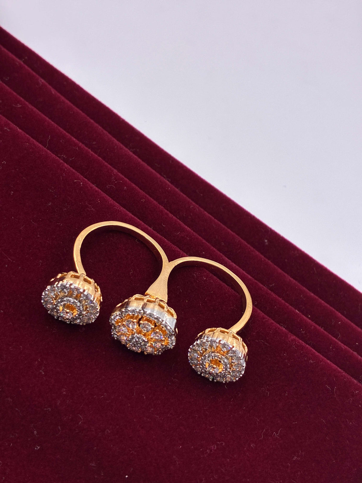 CZ Glory Twin Finger Ring