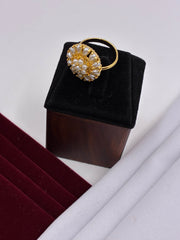 Pearl Floral Finger Ring