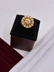 Pearl Floral Finger Ring