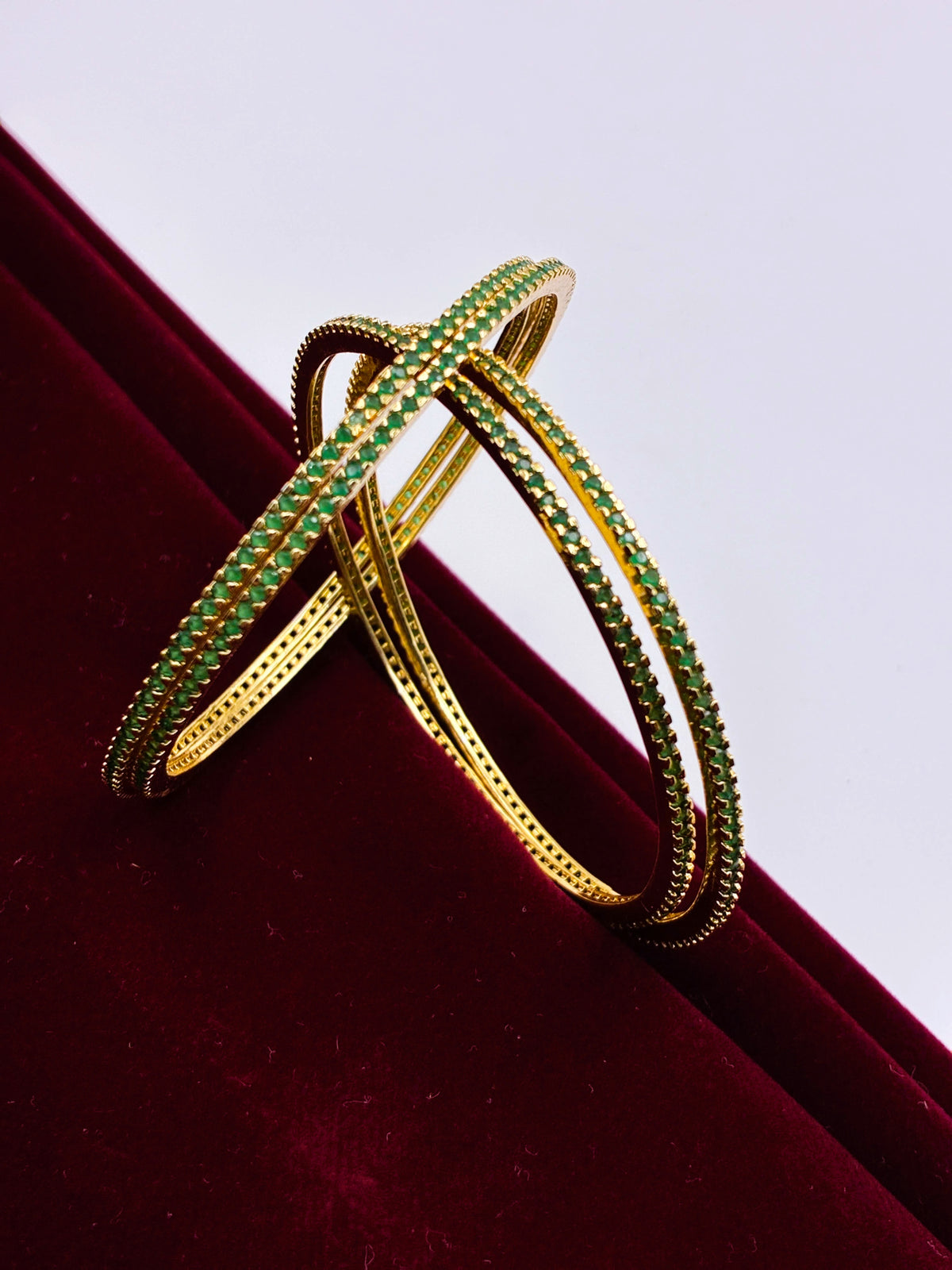 CZ Emerald Delicate Designer Bangle