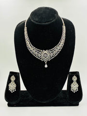 CZ Bloom Leaves Necklace Set