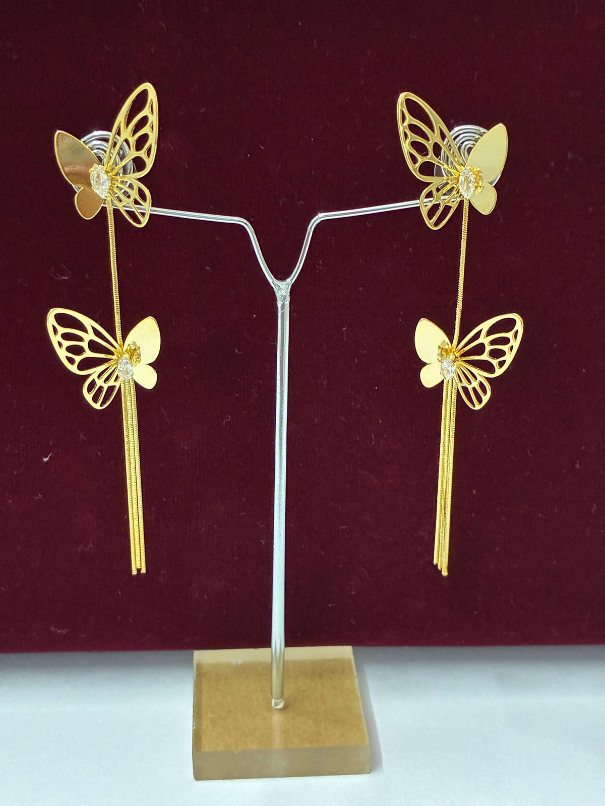 Western Golden Butterfly Dangle Earring