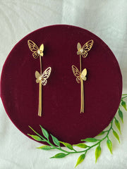 Western Golden Butterfly Dangle Earring
