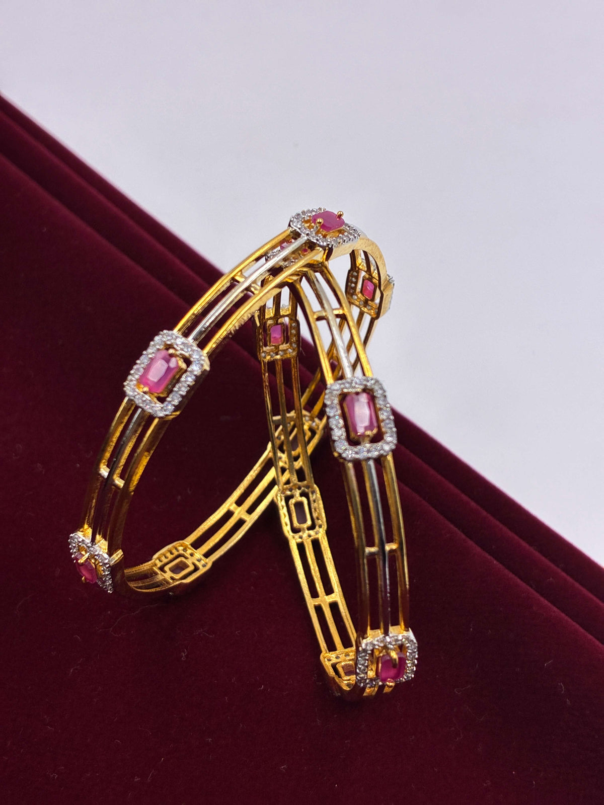 CZ Ruby Delicate Bangle