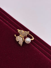 Western Butterfly and Pearl Finger Ring