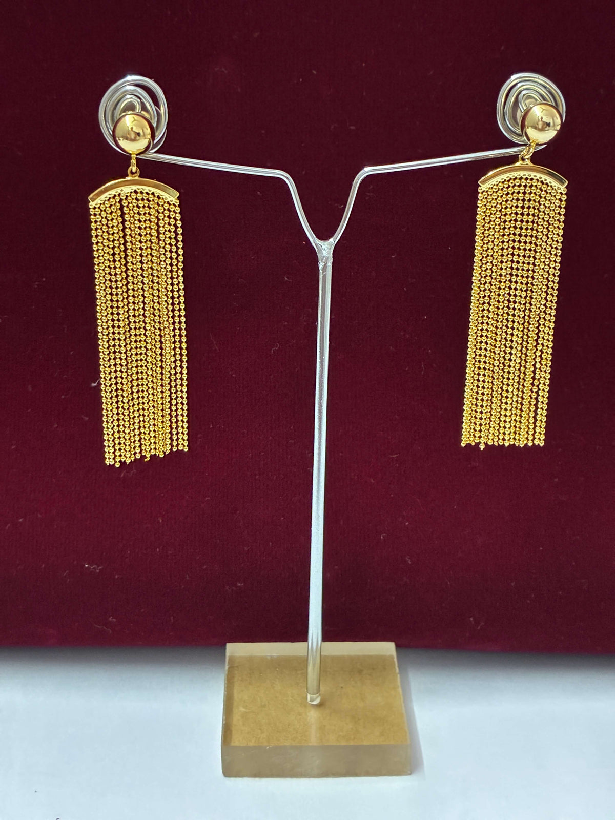 Western Golden Beaded Tassel Earring
