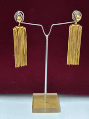 Western Golden Beaded Tassel Earring