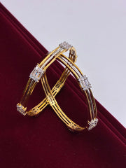 CZ Two tone Delicate Designer Bangle