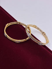 CZ Two tone Delicate Designer Bangle