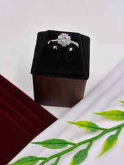 Western Silver Floral Set Finger Ring