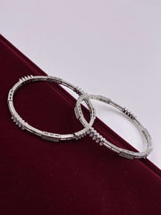 CZ Silver tone Delicate Designer Bangle
