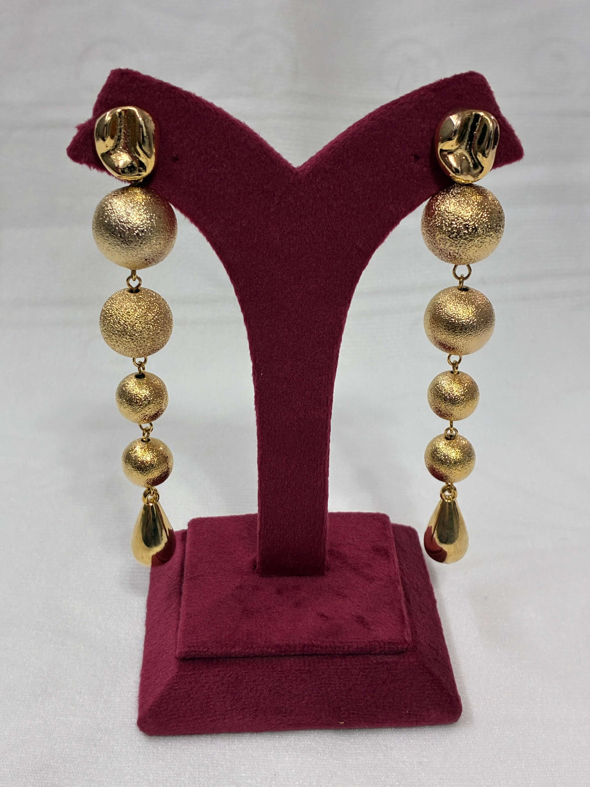 Western Multilayer Textured Ball Dangle Earring